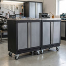 Modular 2-Door Floor Storage Cabinet with Castors