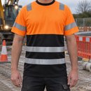 Class 1 Short Sleeve Safety Tee - Black/Hi-Vis Orange