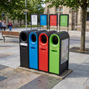 80L slimline external recycling bin, colour-coded MDPE