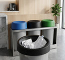 Grey 50 Litre Open-Top Waste Bin with Interchangeable Lid