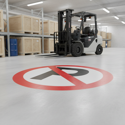Premium No Parking Floor Sign - Heavy Duty Slip Resistant Safety Sign
