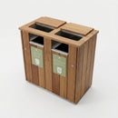Double Hardwood Waste Bin – 196L with Dual Lockable Doors (view 2)