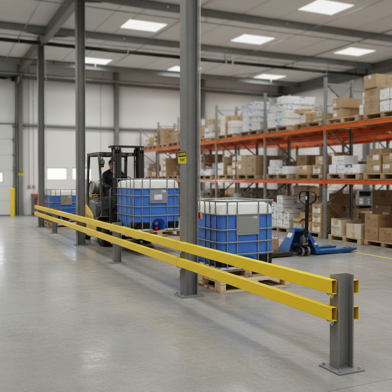 Light Slate Gray Premium Medium Duty Impact Protection Railing System - Lateral Rails