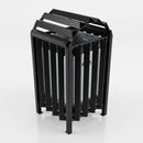 Anti-Vandal Litter Bin 112L – Galvanised Steel Frame & Slats (view 2)
