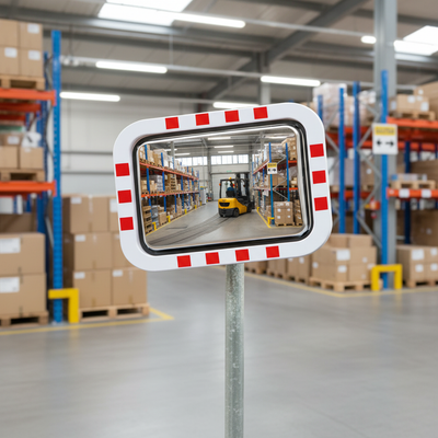 Premium Stainless Steel Traffic Mirror - Rectangular Design for Safety