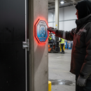 Dark Gray Premium Flashing LED Safety Sign - Octagon Shaped Ice Warning