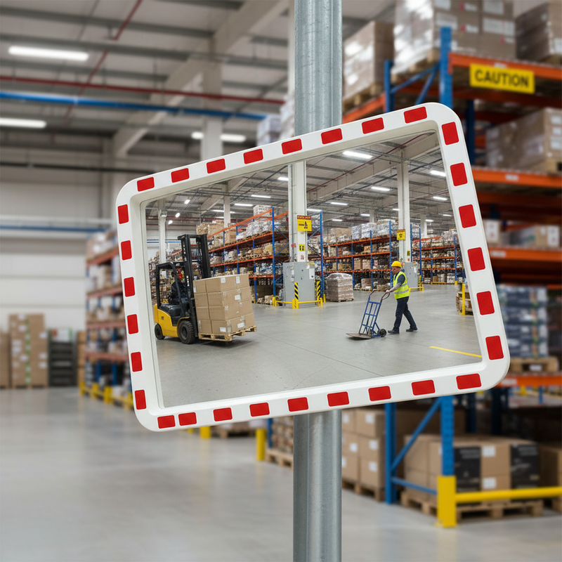 Light Slate Gray Premium Acrylic Traffic Mirror - Rectangular for Outdoor Safety