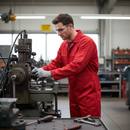 Dark Slate Gray Heavy Duty Boilersuit with Concealed Zip and Pockets - Red