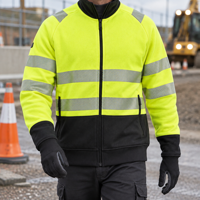 Class 2 High-Visibility Zip Front Jacket - Hi-Vis Yellow/Black
