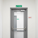 Light Gray Premium Push Bar to Open Fire Safety Sign - Universal Application