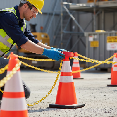 High-Performance Cone Chain Holder for Temporary Barrier Systems