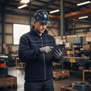 Dark Slate Gray Premium Fleece Jacket with Detachable Sleeves - Navy Blue