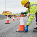 Gray 750mm Premium 2-Piece Traffic Cone with High Durability