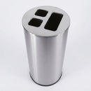 Three-compartment recycling bin, 60 litre capacity, black or stainless steel (view 2)