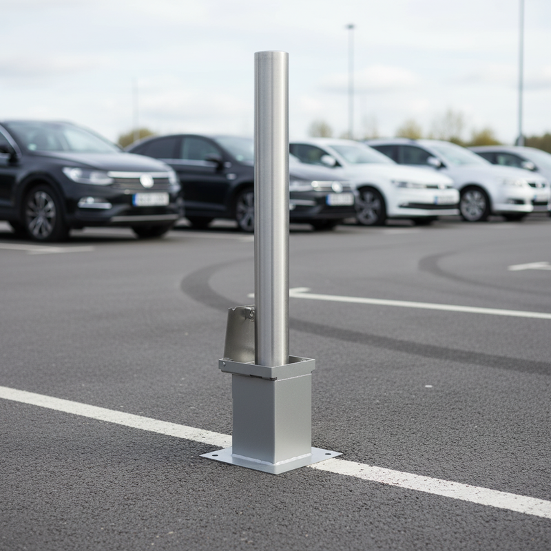 Slate Gray Heavy Duty Removable Stainless Steel Bollard - 1000mm Height