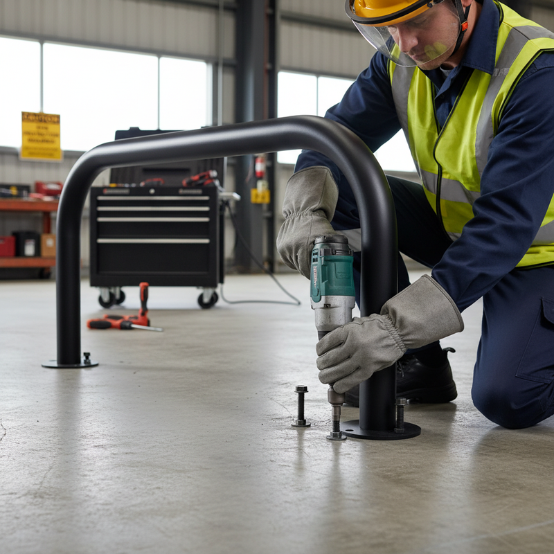 Dark Gray Premium Galvanised Steel & Powder Coated Hoop Perimeter Barrier - 90mm Diameter