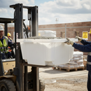 Gray 250 Litre Heavy Duty Top & Base Lift Fork Lift Mortar Tub - White