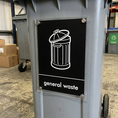 A4 General Waste Perspex Plate with Vinyl Label