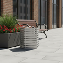 Dark Gray Premium Steel Litter Bin for Public Spaces - 45L, 75L, 90L Capacities