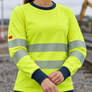 Women's Long Sleeve Arc Flash Safety Top - Hi-Vis Yellow/Navy (view 2)