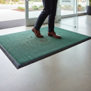 Gray Premium Ribbed Entrance Door Mat - Indoor Use - Green