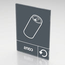 A4 Cans Vinyl Sticker on Perspex Plate (view 2)