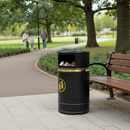 Dark Gray Premium Closed Top Litter Bin - 40 Litre Capacity with Lockable Hood
