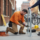Gray Premium Hoop Cycle Stand for Secure Bike Parking