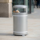 Circular Closed Top Litter Bin – 95 Litre Galvanised Steel