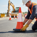 Gray 750mm Heavy Duty 2-Piece Traffic Cone with High Performance Design