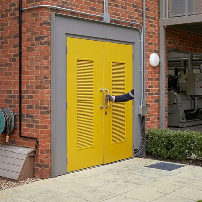 Double Steel Louvre Door Set – Heavy Duty, Up to 2900mm High