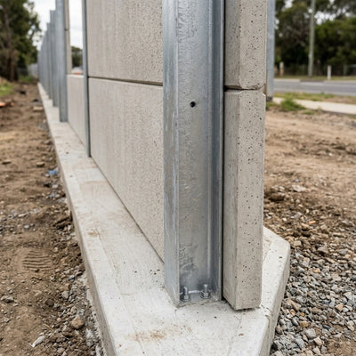 Galvanised H Post for Concrete In 1500mm x 125mm x 80mm