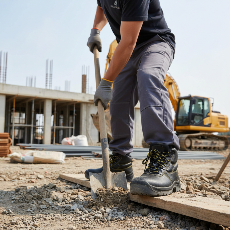 Light Gray High-Performance Safety Work Boots with Ankle Protection and Comfort