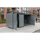 Dim Gray Heavy Duty Bin and Cycle Shelter with Clad Doors 1m - 5m