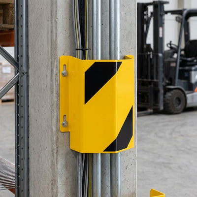 Wall mounted pipe/cable protector 300mm or 500mm steel guard