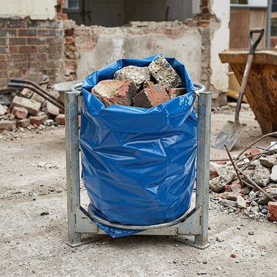 Heavy-duty rubble sack 20" x 30" 300 gauge blue – 100 liners
