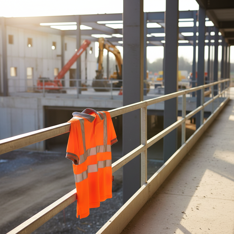 Dim Gray Premium Short Sleeve Hi-Vis Polo Shirt - Orange for Safety