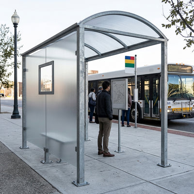 2500mm Square Post Bus Shelter with Polycarbonate Canopy