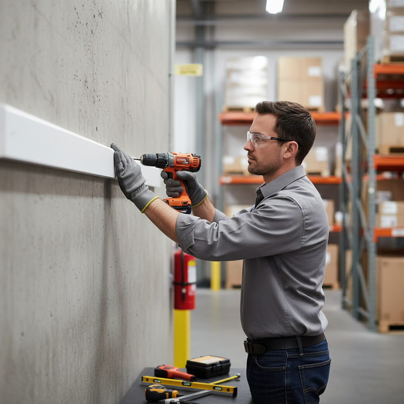 Dark Gray Impact Resistant Wall Buffers - Heavy Duty Protection for Corridors