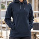 Women's Lightweight Micro Fleece Hoodie Raglan Sleeves Navy Melange (view 2)