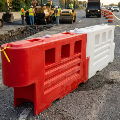 Heavy duty traffic barrier, interlocking polyethylene, 400kg capacity