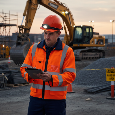 High-Visibility Long Sleeve Executive ID Jerkin in Orange - 100% Polyester