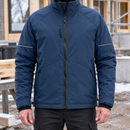 Insulated Winter Work Jacket with Reflective Detail - Navy/Black