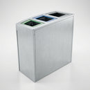 Three-compartment recycling bin, 240 litre capacity, galvanised steel (view 2)