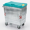 500 Litre Galvanised Steel Wheeled Container EN 840 (view 2)