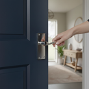 Premium Victorian-Style Door Handles 112mm with Scroll Latch - Polished Chrome Finish for Elegant Interior Design