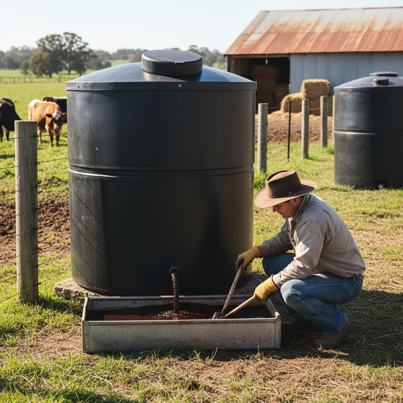 Tan Heavy Duty 2300 Litre Molasses Storage Tank - Premium Quality