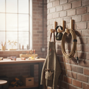 Premium Decorative Coat Hooks - 3 Wall Mounted Pine Wood J Hooks for Home Organization