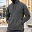Lightweight Micro Fleece Hoodie with Raglan Sleeves - Steel Grey (view 2)