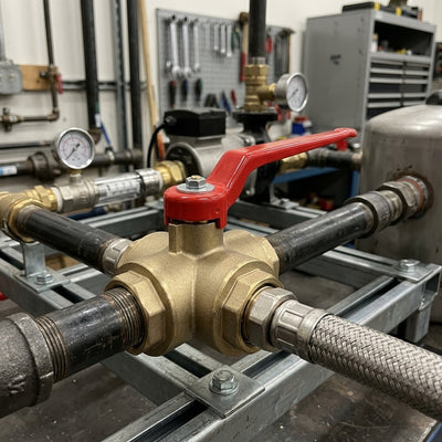 1 1/2″ BSP Female 3-Way L Valve, Brass, 20 Bar